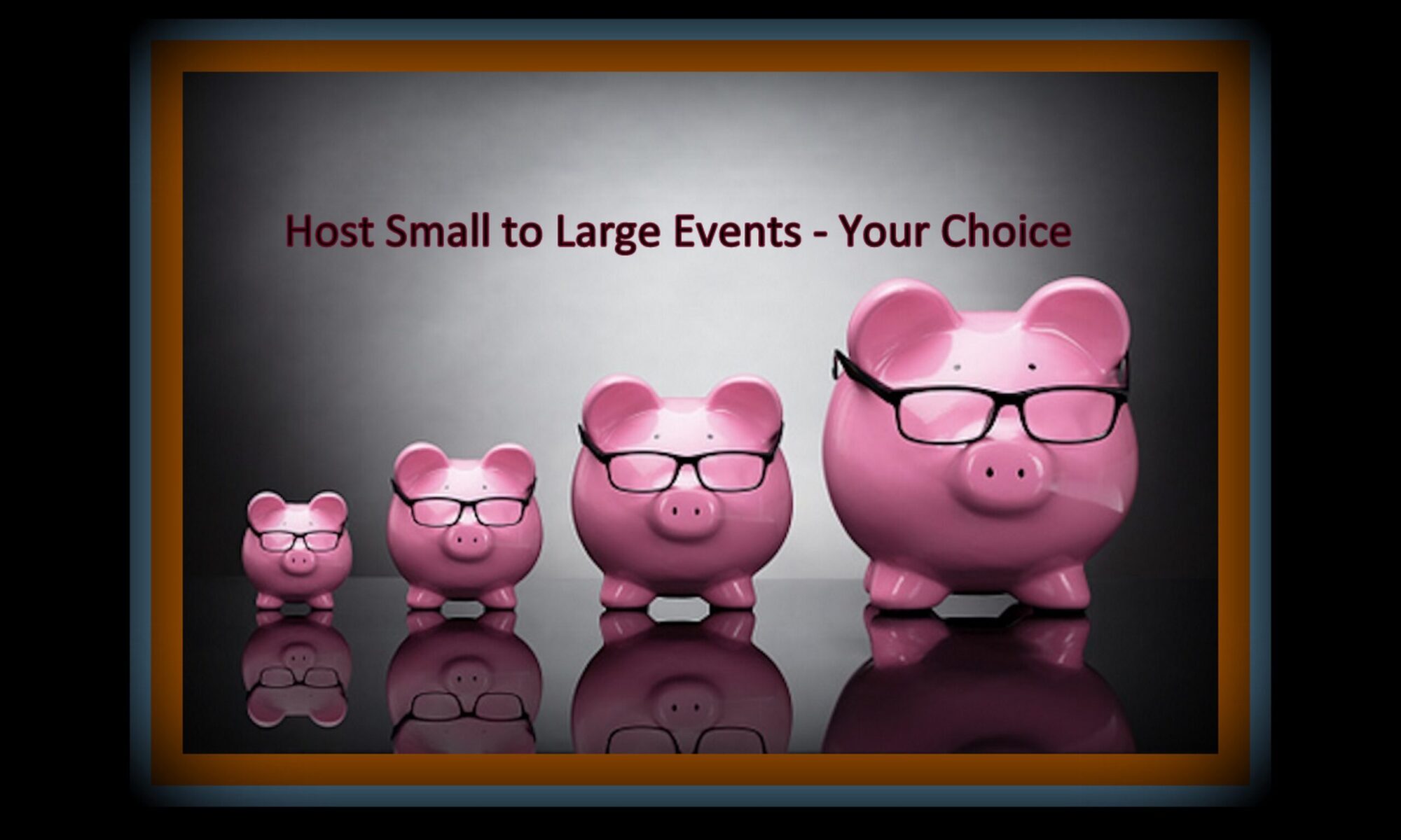 Host piggies - hosting a small event, medium event or large event - your choice