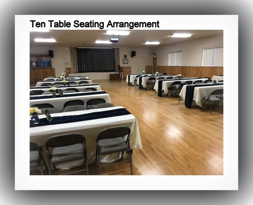 Seating arrangement ten tables