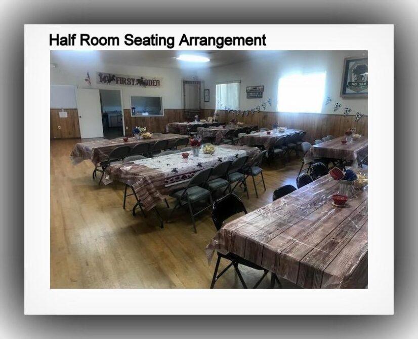 Seating arrangement in large hall half room arrangement